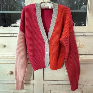 Color block boxy cardigan Steve Madden
